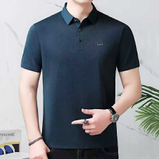 2026夏季新款中老年男士翻领短袖polo衫宽松高档半袖爸爸装上衣