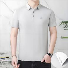 2026夏季新款中老年男士翻领短袖polo衫宽松高档半袖爸爸装上衣