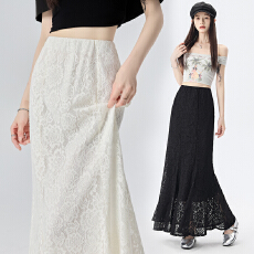 批发实拍 蕾丝鱼尾裙<b class='q'>半身裙</b>女2026夏季新款高腰垂感a字遮胯包臀中长裙