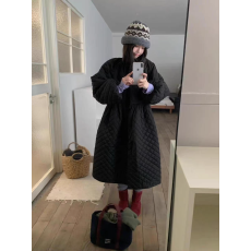 批发已出 韩版  百搭保暖<b class='q'>娃娃</b><b class='q'>裙</b>棉服外套 菱形小众夹棉连衣<b class='q'>裙</b>