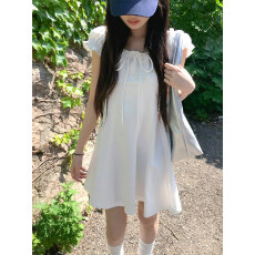 批发韩版 百搭甜美显瘦系带连衣裙短裙  女