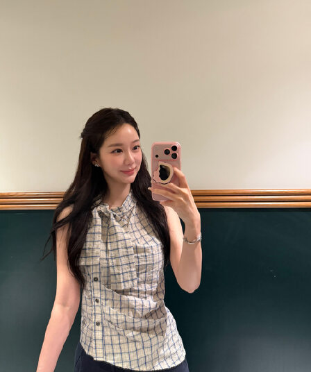 있음 밖으로 한국 스타일 연령 감소 체크무늬 작은 터틀넥 레이스업 허리 수축 맨위 여성 슬림해 보이는 품격 다용도 셔츠 여성