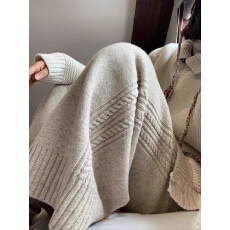 批发休闲复古麻花针织阔腿裤女加厚垂感宽松高腰直筒显瘦长裤冬季