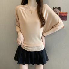 批发实拍胖MM新款大码复古套头冰丝针织衫上衣女宽松显瘦短袖女上衣