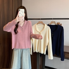 批发实拍2026<b class='q'>秋</b>装新款胖mm大码女麻花肌理感长袖针织衫半开扣打底毛衣