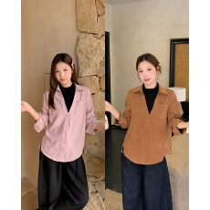 批发实拍2026秋季新款胖mm大码女半高领假两件长袖衬衫设计感<b class='q'>通勤</b>上衣