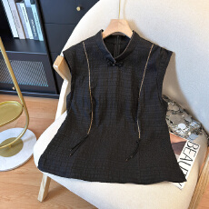 批发新中式真丝香云纱上衣女高端桑蚕丝立领盘扣气质小衫显瘦妈妈装<b class='q'>夏</b>