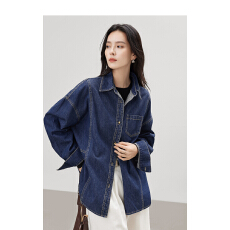 批发复古丹宁牛仔衬衫女2026春季新款慵懒<b class='q'>宽松</b>开衫休闲外套
