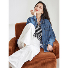 批发复古<b class='q'>宽松</b>长袖牛仔衬衫外套女2026春季新款别致设计感开衫外套上衣