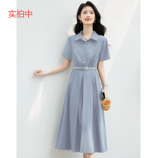 批发时尚连衣裙女2026夏季新款高级感气质减龄收腰显瘦小个子<b class='q'>衬衫</b>裙子