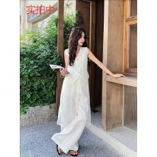 批发轻熟小众不撞款韩系休闲白色套装女夏高级感蕾丝<b class='q'>马甲</b>阔腿裤三件套