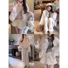 批发短款粉色蝴蝶结羽绒服女2025冬甜妹加厚立领棉服面包服羽绒外套