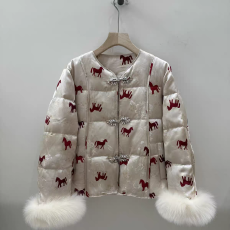 超好看狐狸毛轻国风羽绒服女装冬季2025新款小个子短款白鸭绒外套