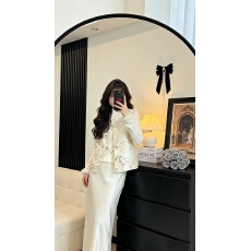 批发高级感新中式水貂毛粉色刺绣马甲女减龄套装国风秋<b class='q'>冬</b>年轻夹棉加厚