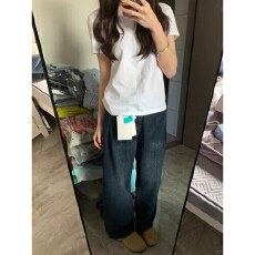 批发夏季薄款正肩白色T恤女纯棉短袖宽松简约百搭内搭<b class='q'>休闲</b>通勤上衣INS