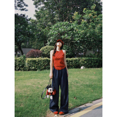 红色波点针织背心女夏外穿法式别致绝美吊带内搭设计感甜辣小上衣