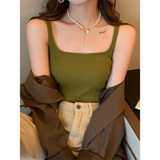 针织吊带女西装内搭法式别致小背心夏外穿设计感小众纯色打底上衣