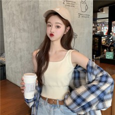 批发法式小吊带背心<b class='q'>女</b>夏季配<b class='q'>小西装</b>内搭打底衫抹胸上衣设计感小众外穿