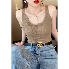 批发法式针织小吊带背心<b class='q'>女</b>外穿夏美背配西装内搭打底别致夏季气质上衣