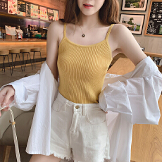 批发小吊带设计感小众外穿背心<b class='q'>女</b>夏打底短款针织西装内搭无袖冰丝上衣