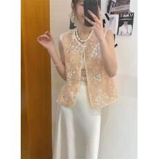 批发<b class='q'>欧根纱</b>国风马甲女夏薄款<b class='q'>上衣</b>新中式马夹重工背心高端刺绣坎肩外套