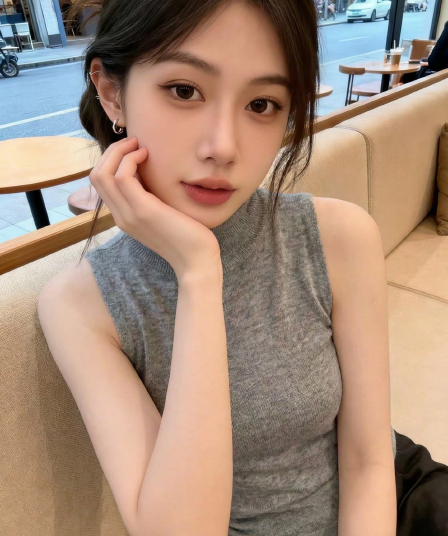 회색 터틀넥 캐미솔 2026 여름 새로운 작은 대중 고급 센스 핫걸 착용 가져 가라. 몸매 가꾸기 민소매 맨위