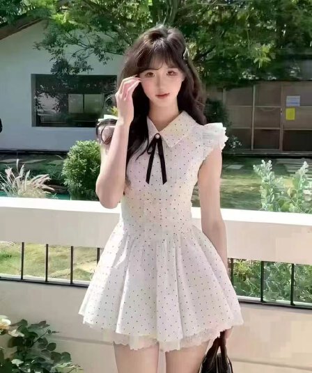 프랑스식 부드러운 바람 화이트 작은 날다 소매 허리 수축 여성 드레스 여름 달콤한 핫걸 첫사랑 공주 퍼프 짧은 치마