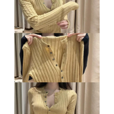 批发软糯慵懒风黄色针织衫女秋冬季2026新款<b class='q'>修身</b>显瘦内搭打底毛衣上衣