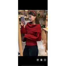 批发圣诞氛围感穿搭新年战袍红色针织毛衣女2026新款秋<b class='q'>冬</b>季慵懒风上衣