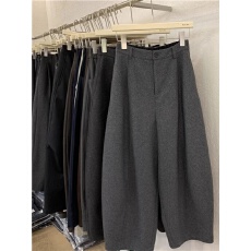 批发弯刀阔腿裤女秋冬毛呢新款大码胖mm梨形身材高腰显瘦垂感<b class='q'>西装</b>裤子