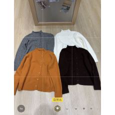 批发秋冬韩系立领毛衣外套女宽松慵懒风oversize<b class='q'>高领</b>外穿针织开衫打底