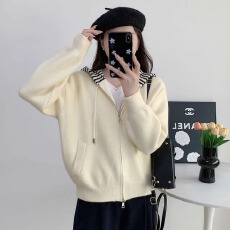 批发秋冬新款时尚高级气质小众设计师款西装领韩国绒毛呢外套