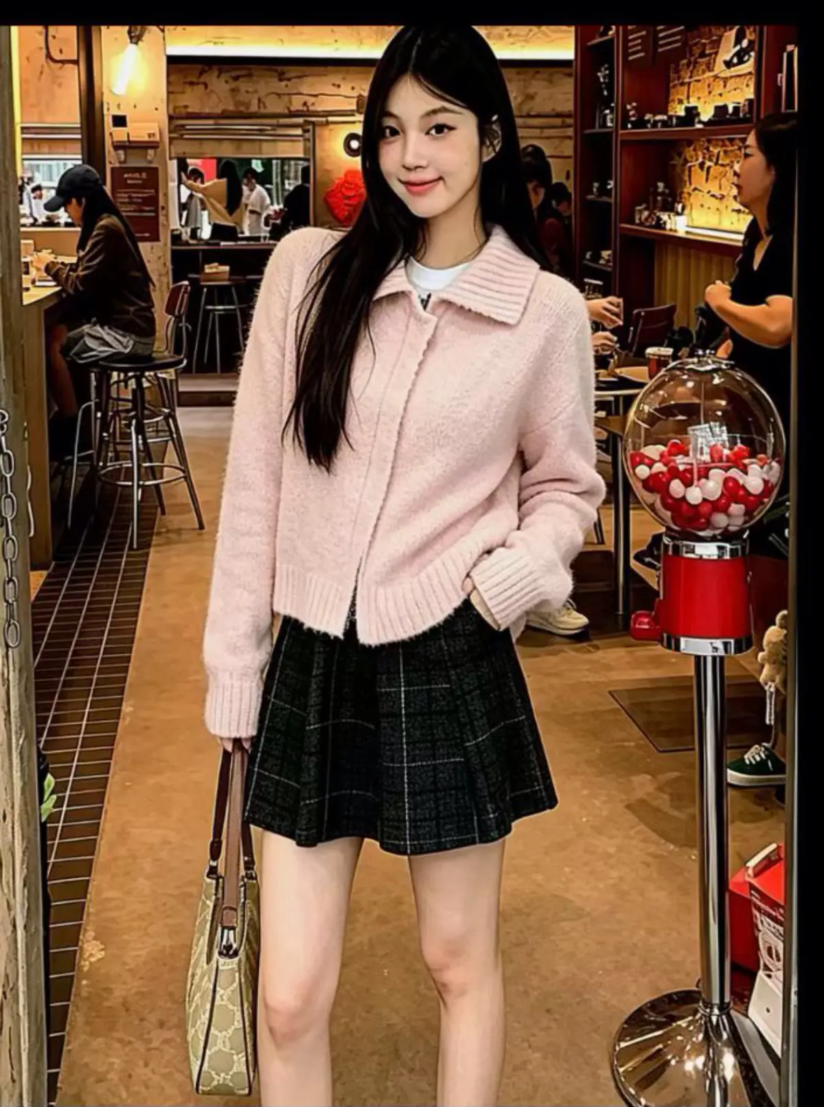 폴드 칼라 지퍼 가디건 상세 이미지 5
