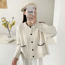批发温柔系慵懒风洋气毛衣今年流行的女装<b class='q'>新款</b><b class='q'>外套</b>绝美巨好看针织上衣