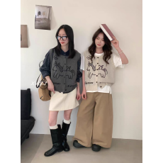 批发新款提花小马刺绣开衫针织好看马甲背心女款秋季女款上衣