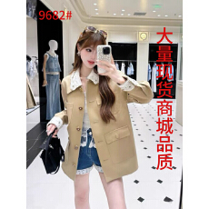 批发YOYOUNA卡其风絮2025秋季新款<b class='q'>蕾丝</b>刺绣单排扣卡其色风衣<b class='q'>西装</b>