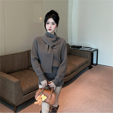 批发韩版时尚氛围感气质宽松高腰显瘦纯欲包臀半身裙两件套