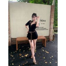 批发纯欲辣妹豹纹拼接连衣裙<b class='q'>夏季</b>新款微胖修身显瘦性感Polo领短款裙子