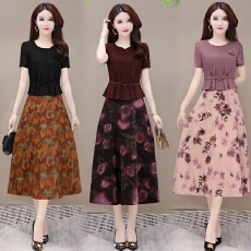 批发夏季2026新款雪纺连衣裙<b class='q'>时尚</b><b class='q'>妈妈装</b>裙子