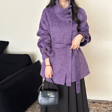 批发实拍 富家千金绵羊毛大衣<b class='q'>女</b>2026秋冬新款韩版短款毛呢<b class='q'>外套</b>小个子