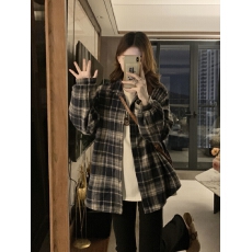 批发欧洲站2025秋季新款提花牛仔<b class='q'>衬衫</b>休闲<b class='q'>宽松</b>上衣洋气女士毛呢外套