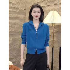 批发双拉链高领长袖针织衫女2025新款<b class='q'>春</b>秋毛衣开衫超好看上衣