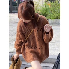 批发韩系慵懒风<b class='q'>镂空</b>钩花针织<b class='q'>衫</b>女2025秋季新款宽松显瘦百搭毛衣上衣