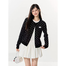 批发韩系慵懒松弛感针织衫毛衣女秋<b class='q'>冬</b>2025新款独特超好看波点短款上衣