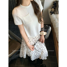 批发短袖<b class='q'>针织衫</b>露背T恤女春夏新款韩版<b class='q'>宽松</b>短款上衣