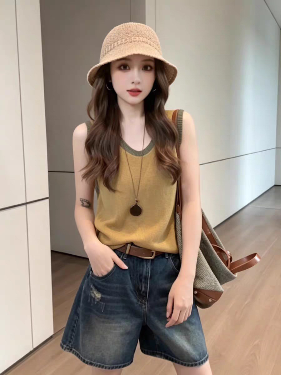 한 부서 배색 페이크 레이어드 반팔 티셔츠 여성 여름 새로운 느슨함 센스 루즈핏 슬림해 보이는 외국 가스 맨위 서비스
