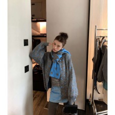 批发毛衣女冬季韩系chic百搭宽松软糯慵懒保暖圆领波点宽松上衣