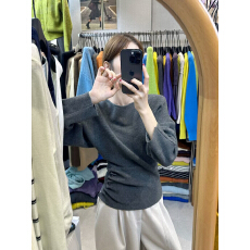 批发掐腰设计感针织衫女春秋季外穿韩系高级感上衣收腰毛衣内搭打底衫