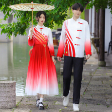 批发班服情侣装秋装学生舞台<b class='q'>演出</b>连衣裙节日表演服   男套68  女裙75