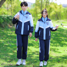 批发情侣装学生冲锋衣班服套装小学初中校服外套68裤子35短袖35毛毛45